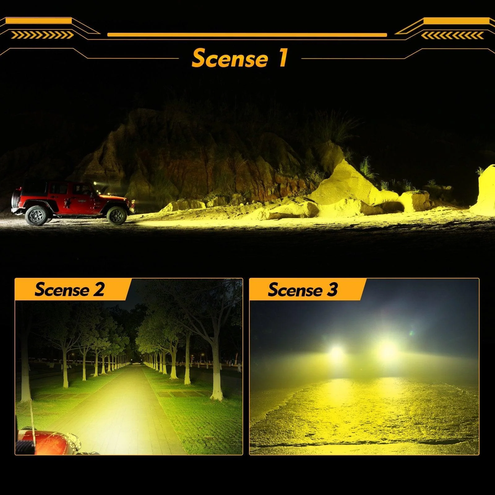 P4 Series | 4 Inch 90W Round LED Driving Lights Spot Amber Pod Lights - Image 4