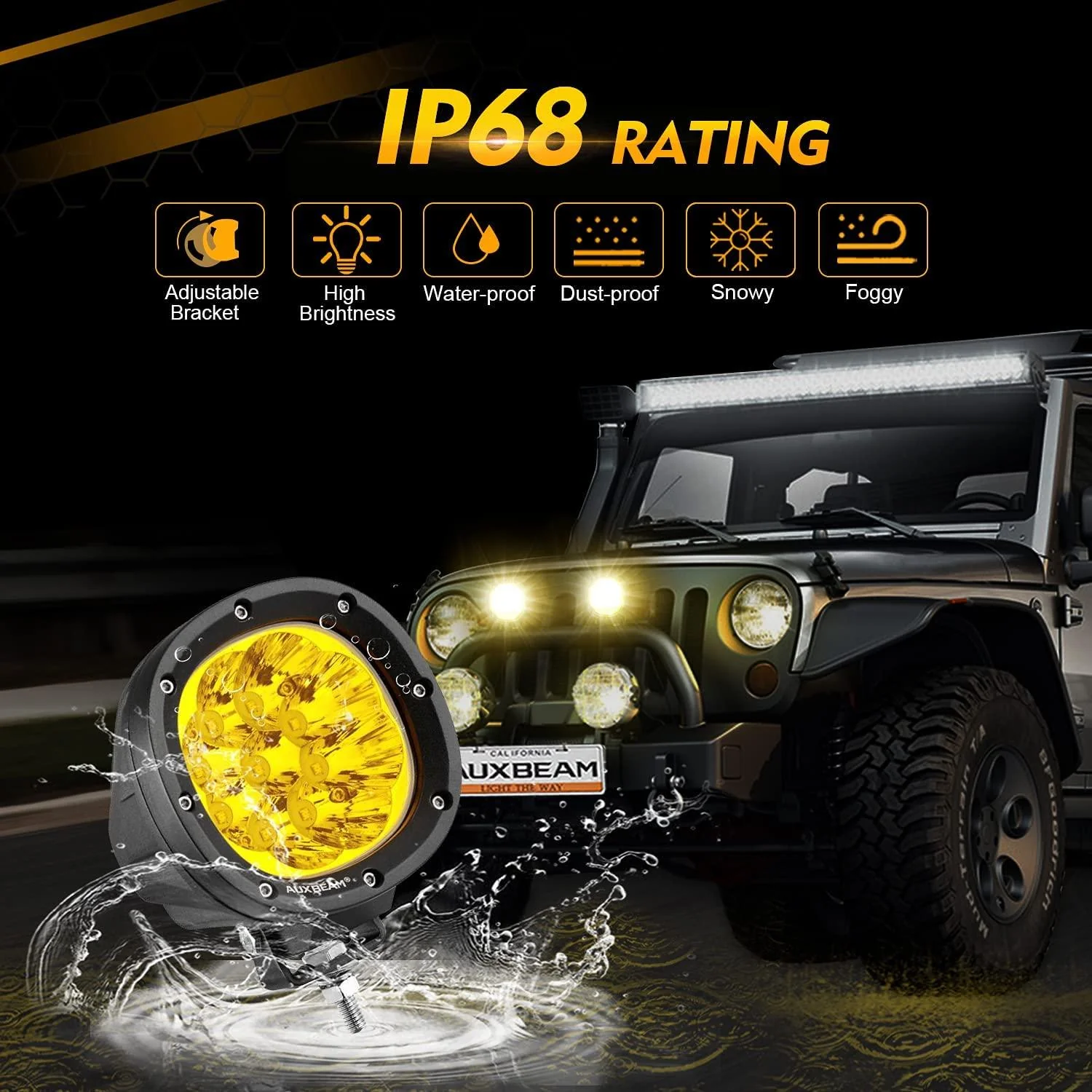 P4 Series | 4 Inch 90W Round LED Driving Lights Spot Amber Pod Lights - Image 6