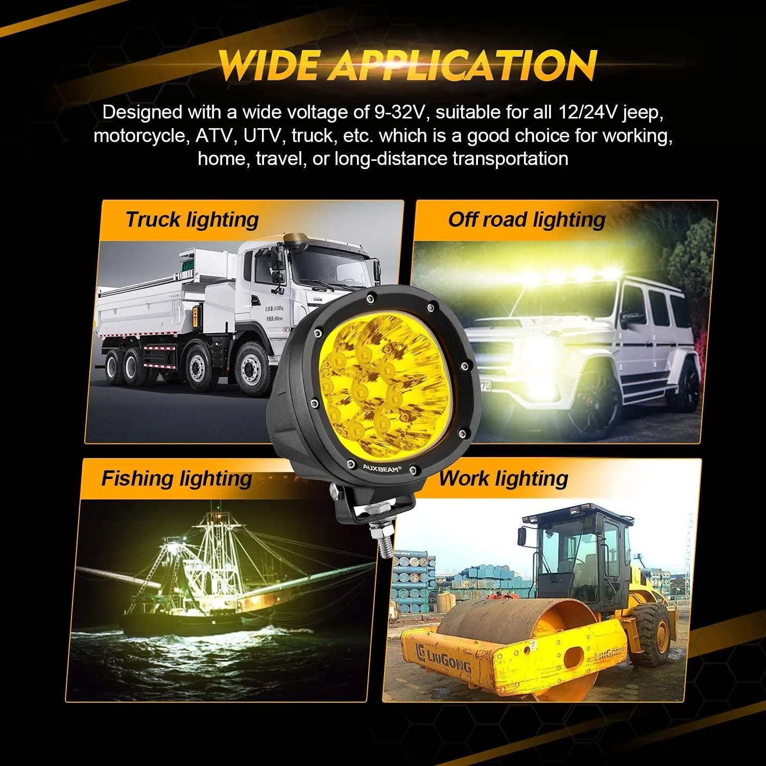 P4 Series | 4 Inch 90W Round LED Driving Lights Spot Amber Pod Lights - Image 7