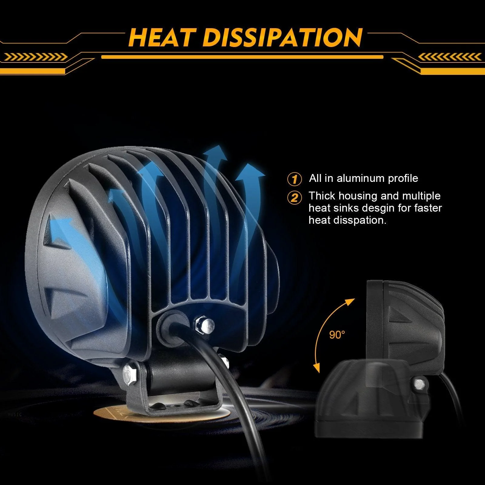 P4 Series | 4 Inch 90W Round LED Driving Lights Spot White Pod Lights - Image 5