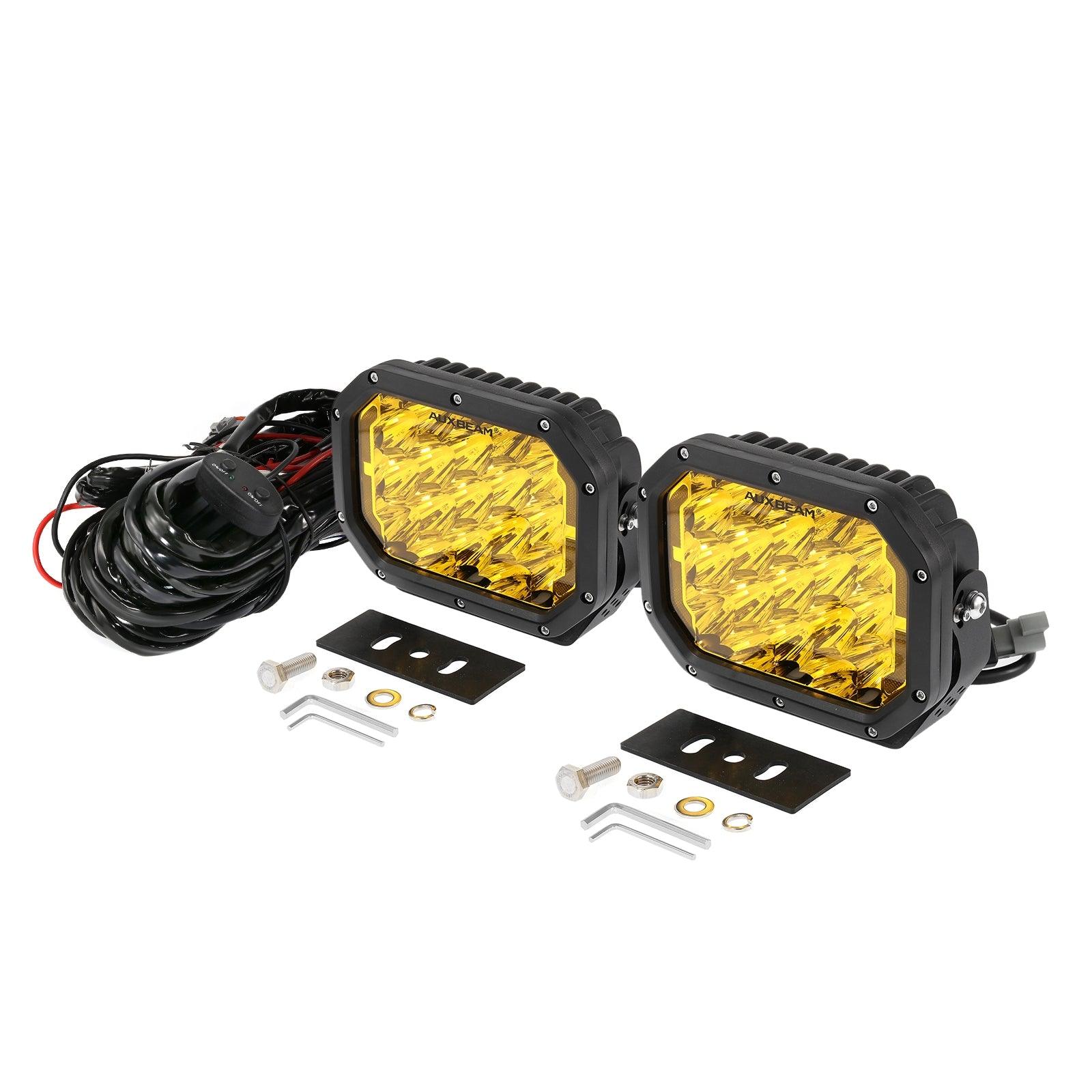 7x5 Inch Rectangle LED Pods Amber Spot Driving Lights with DRL - Image 12