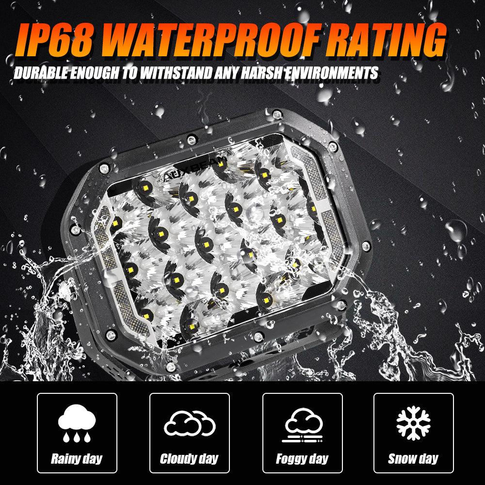 7x5 Inch Rectangle LED Pods White Spot Driving Lights with DRL - Image 7