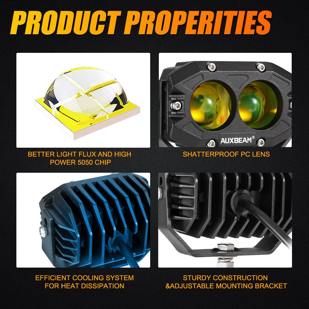 R4 Series | 4 Inch 60W LED Pods Amber Spot Driving Light - Image 4