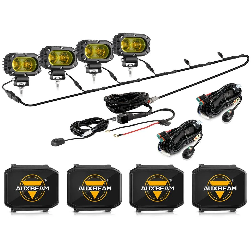 R4 Series | 4 Inch 60W LED Pods Light Flood Beam Amber Light - Image 15