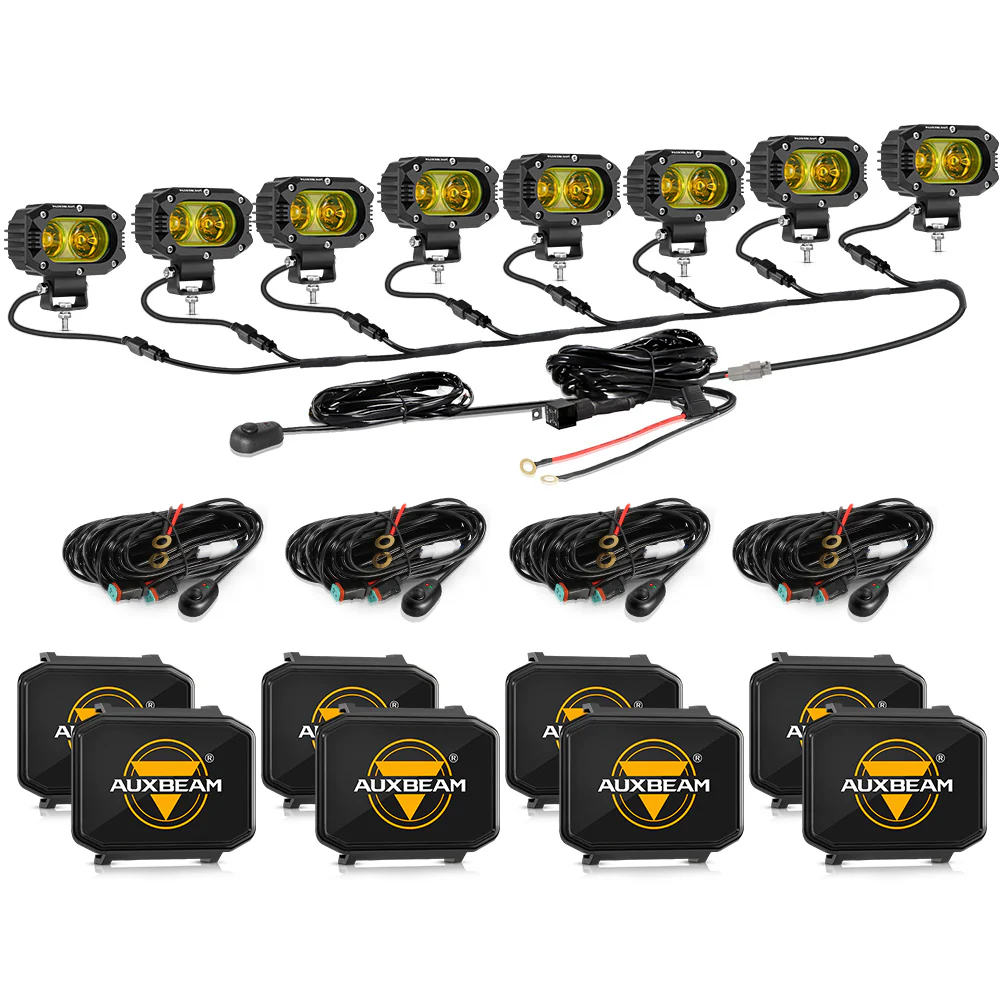 R4 Series | 4 Inch 60W LED Pods Light Flood Beam Amber Light - Image 19