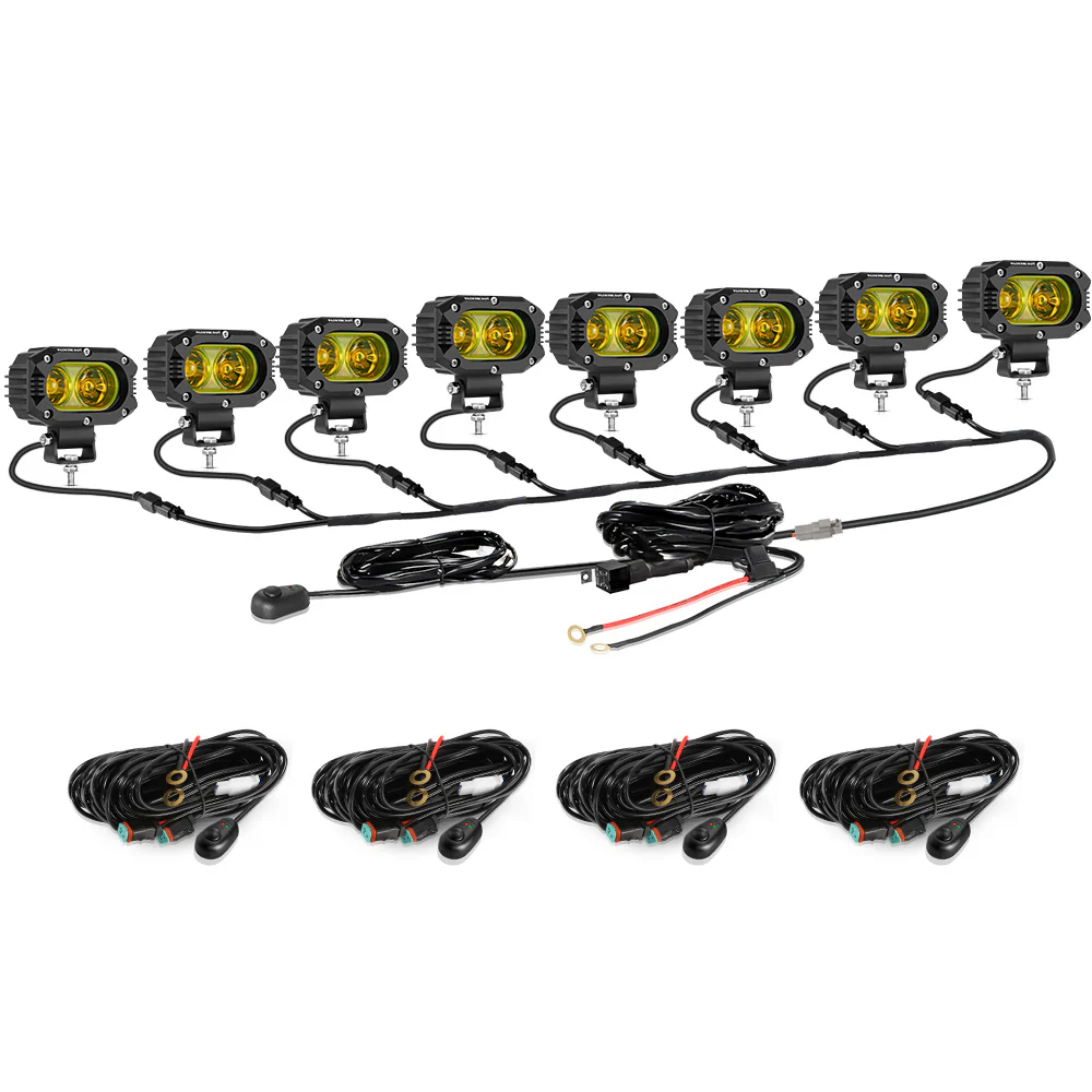 R4 Series | 4 Inch 60W LED Pods Light Flood Beam Amber Light - Image 20