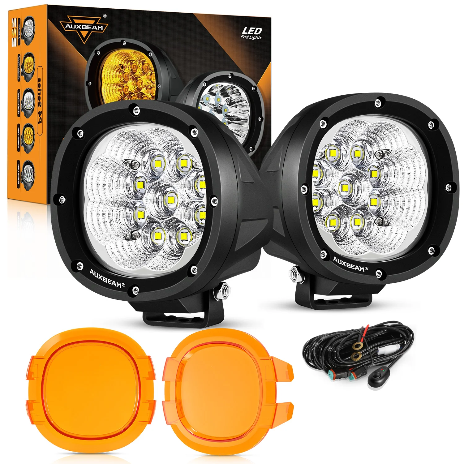P4 Series | 4 Inch 90W 9000LM Round LED Driving Lights Flood White Pod Lights - Image 23