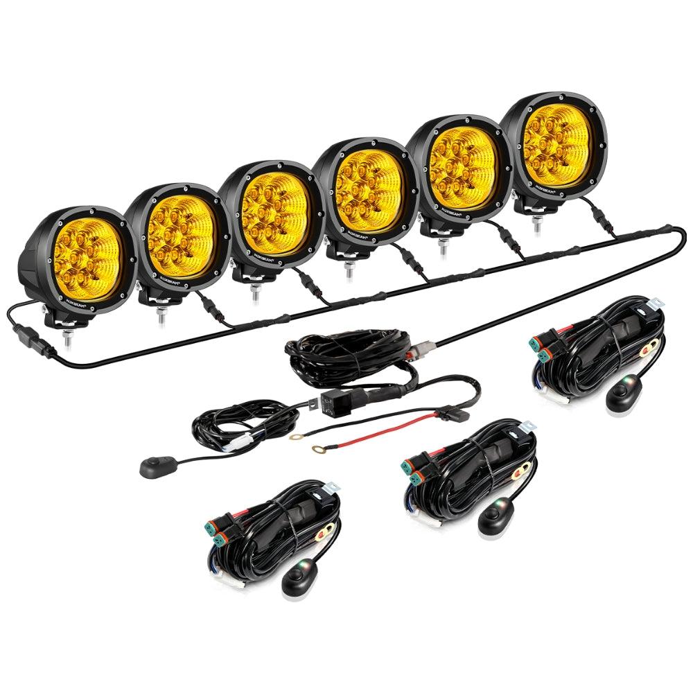 P4 Series | 4 Inch 90W 9000LM Round LED Driving Lights Flood Amber Pod Lights - Image 18