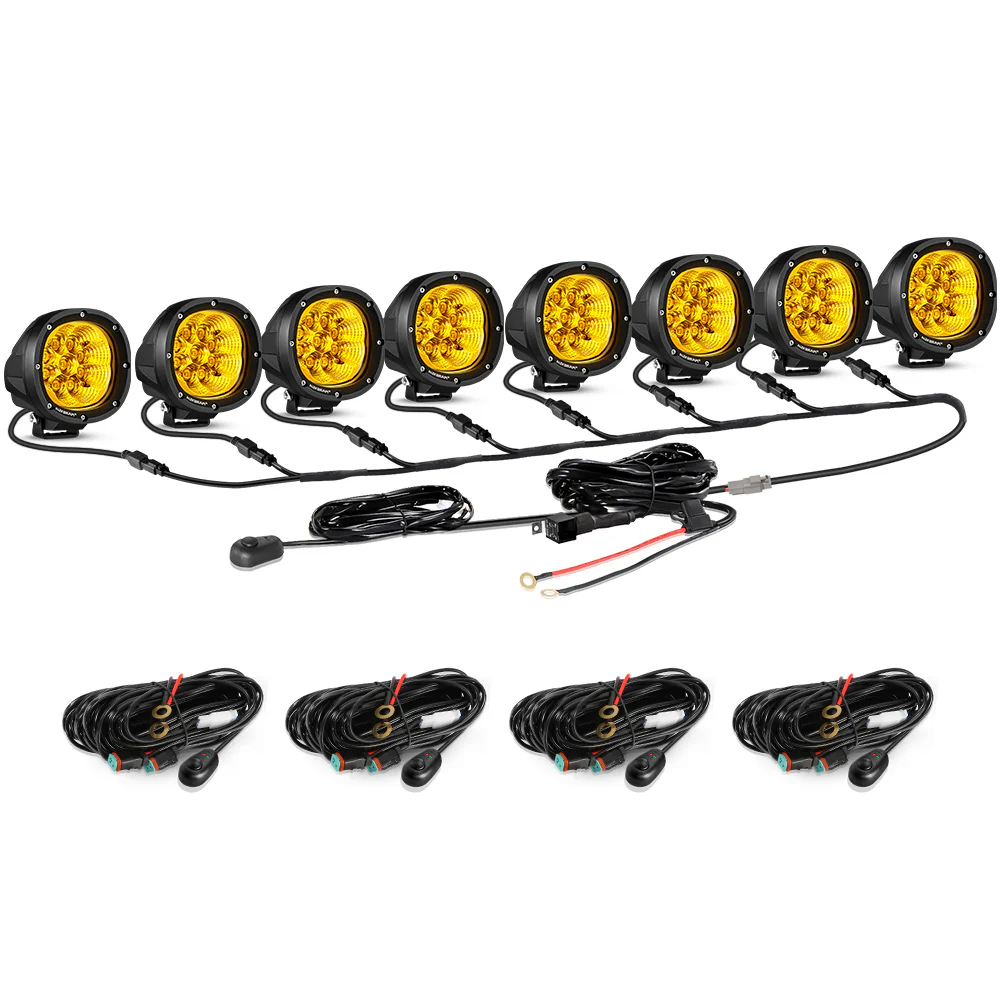 P4 Series | 4 Inch 90W 9000LM Round LED Driving Lights Flood Amber Pod Lights - Image 22
