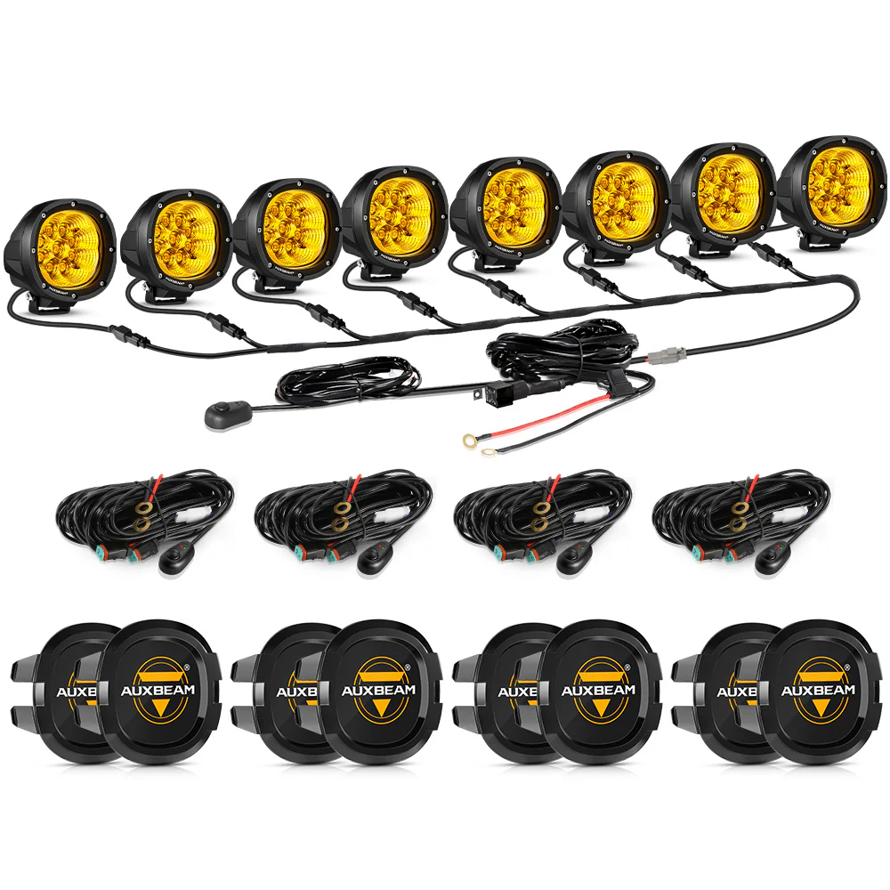 P4 Series | 4 Inch 90W 9000LM Round LED Driving Lights Flood Amber Pod Lights - Image 23