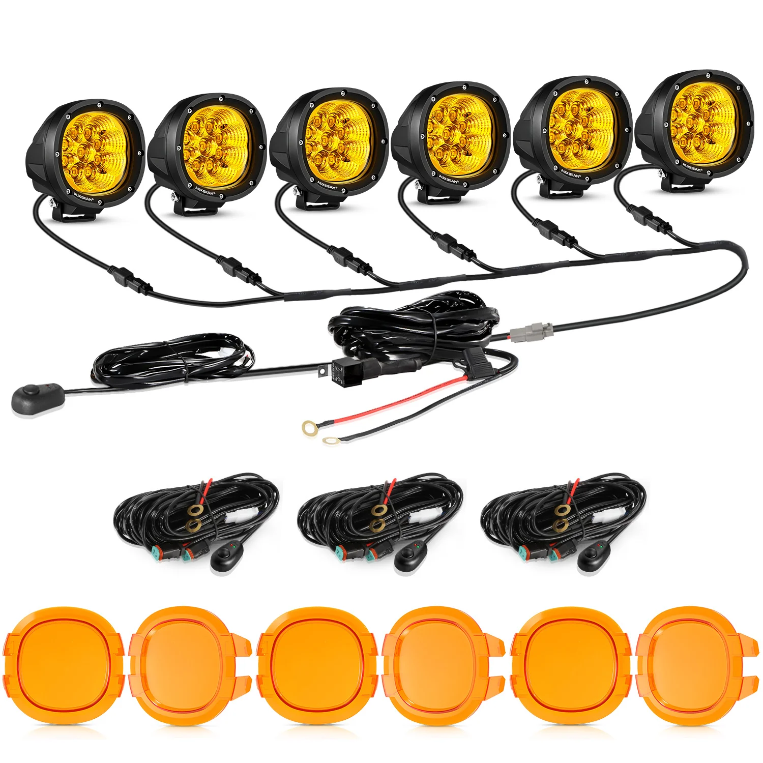 P4 Series | 4 Inch 90W 9000LM Round LED Driving Lights Flood Amber Pod Lights - Image 26