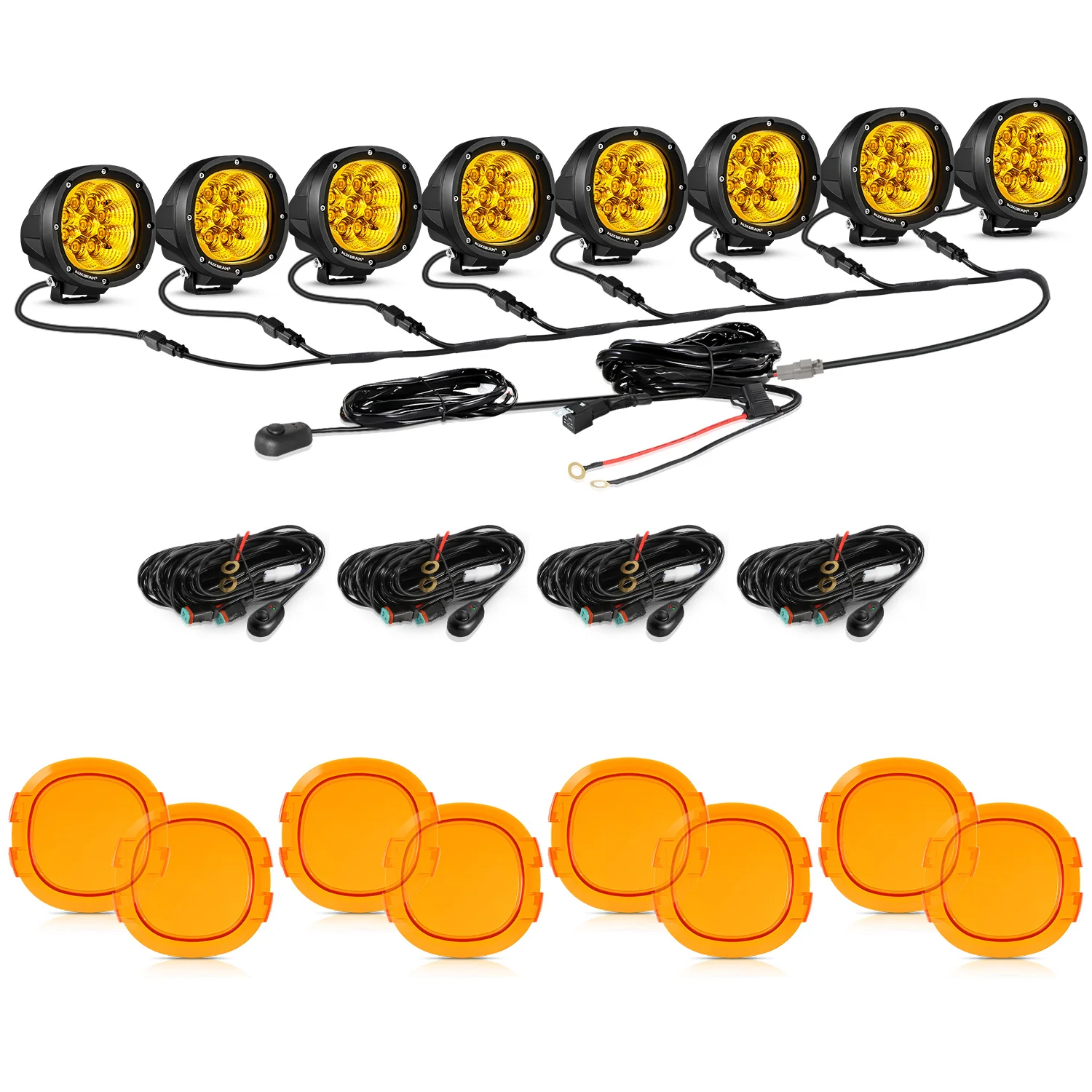 P4 Series | 4 Inch 90W 9000LM Round LED Driving Lights Flood Amber Pod Lights - Image 27