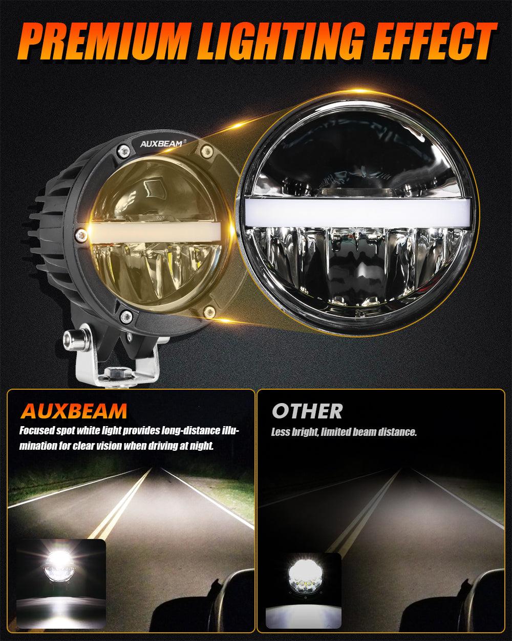 C4 Series | 4 Inch 110W 11000LM LED Pods Offroad LED Driving Lights with Amber DRL - Image 3